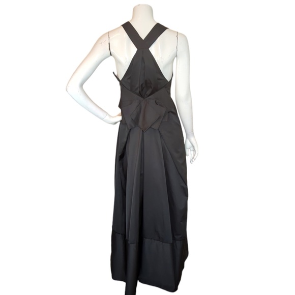 BCBGMaxAzria Long Black Sleeveless Full Maxi Dress Gown Back Bow - Picture 1 of 14